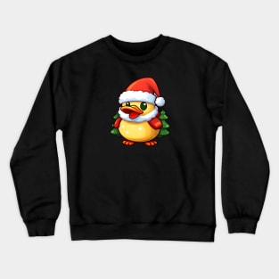 Cute Christmas Duck in Santa hat Crewneck Sweatshirt